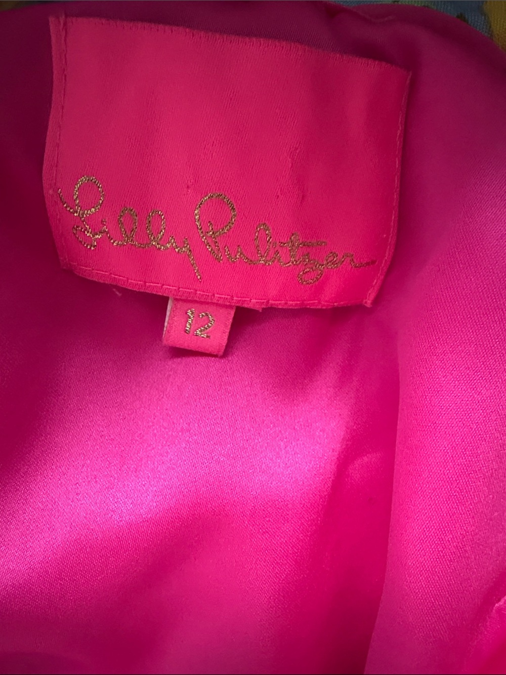 Lily Pulitzer Hot Pink Tiered Dress with Gold Dot Accents - Picture 7 of 7